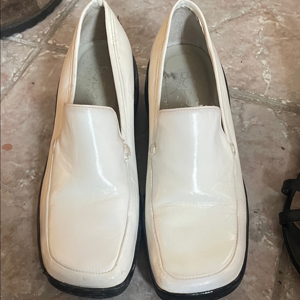 Women’s BCBG White Leather Loafers